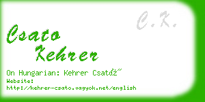 csato kehrer business card
